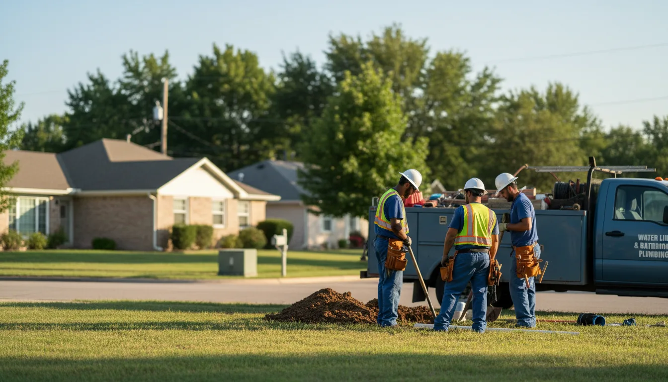 Residential water line and bathroom plumbing service in West Islip, NY